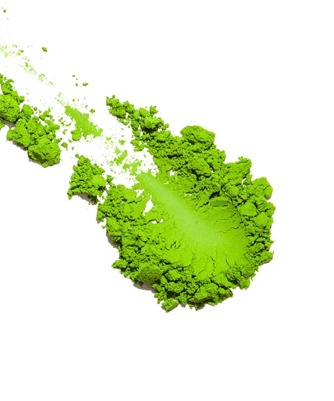 Vivid green Japanese ceremonial matcha powder